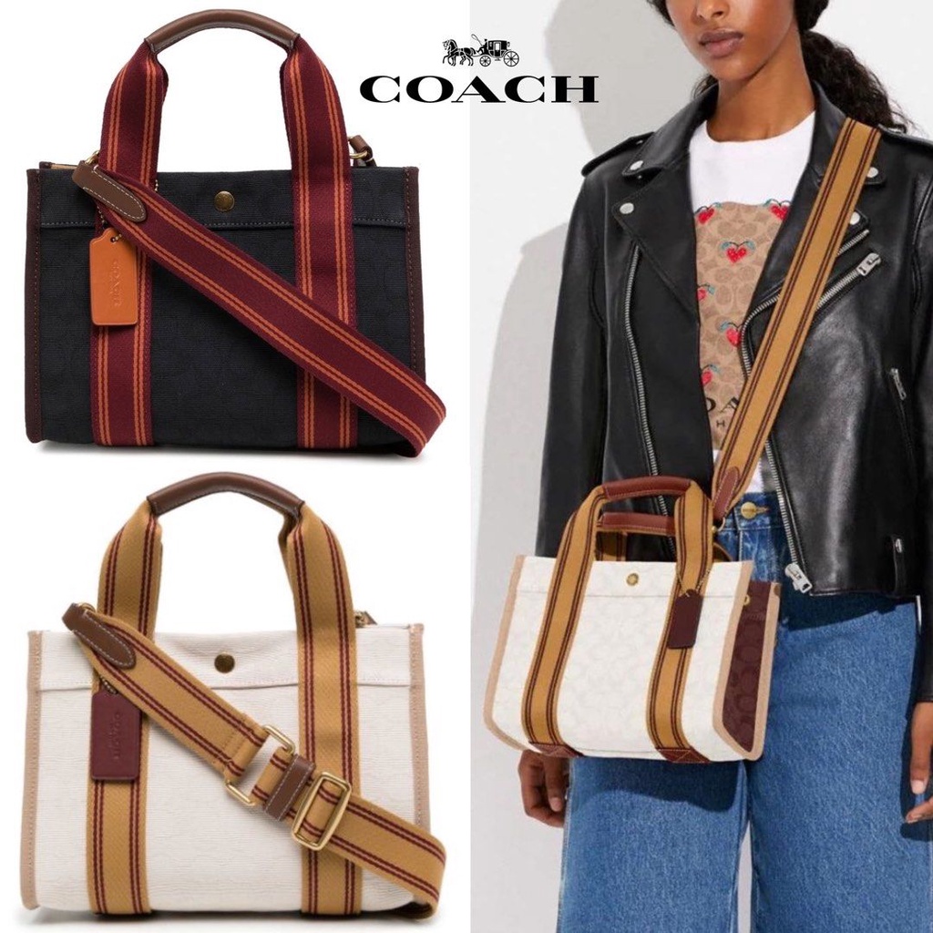 Coach Spin Tote 27 In Signature Jacquard C8635