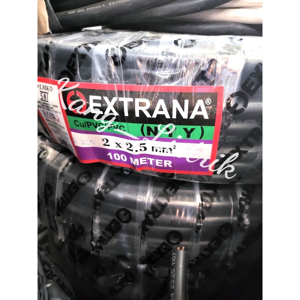 Kabel NYY Extrana 2x2,5mm / Kabel Tunggal Hitam 2x2.5mm PerMeter