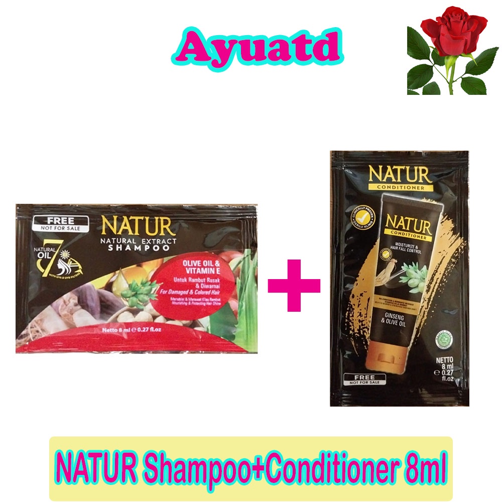 NATUR Sachet Shampoo Olive Oil + Conditioner Gingseng 8ml