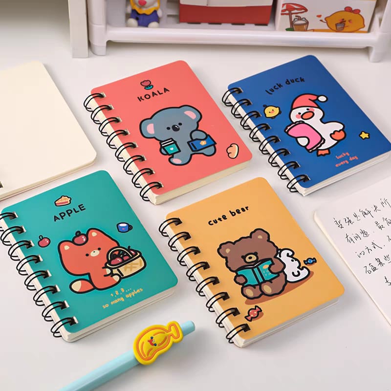 [THE UNIVERSE] Notebook Mini Spiral Motif Galaxy &amp; Animal - ST022