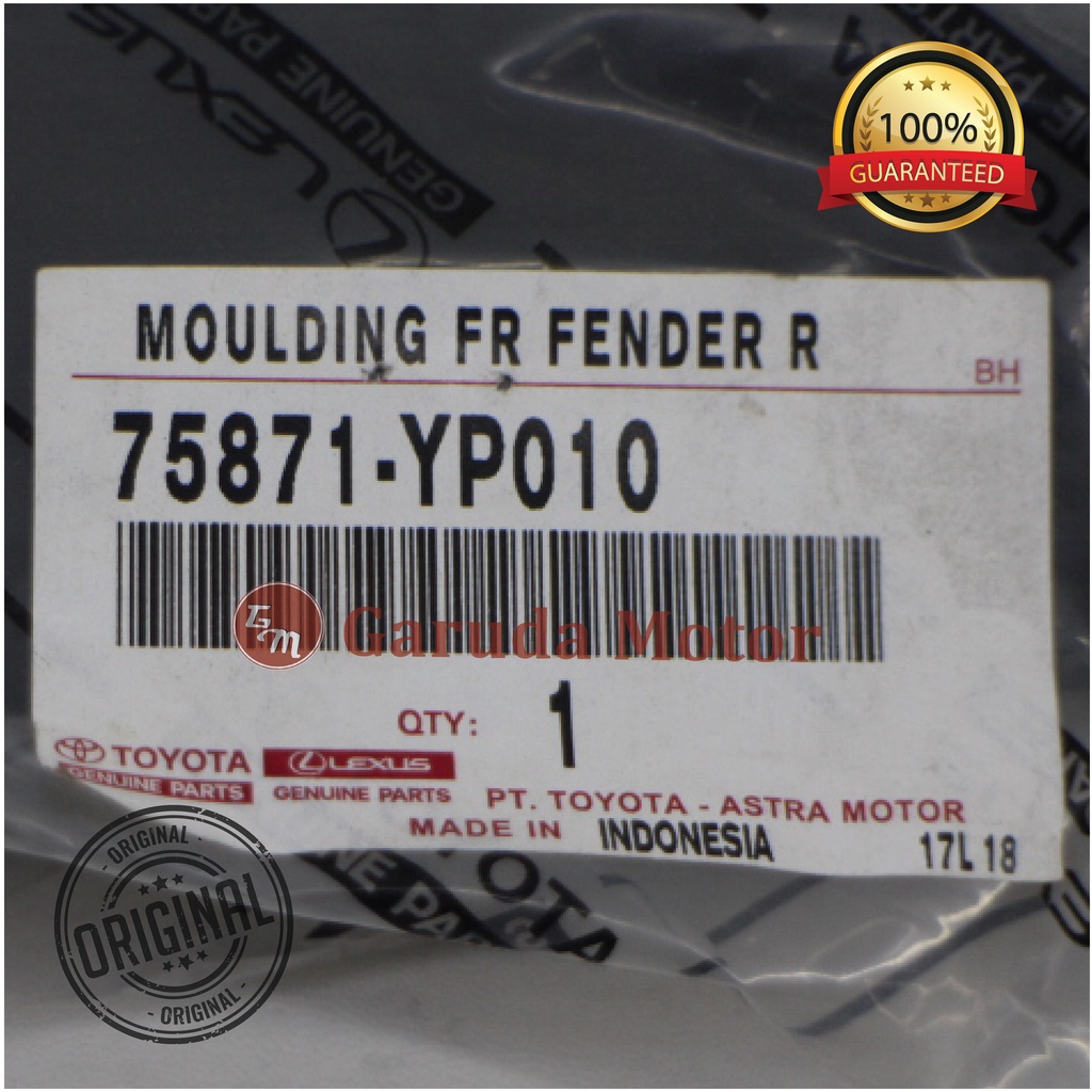 75871-YP010 MOULDING FR FENDER R