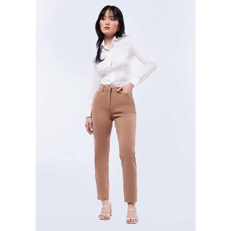 Executive Basic 4-Way Stretch Skinny Brooklyn Editor Pants Khaki