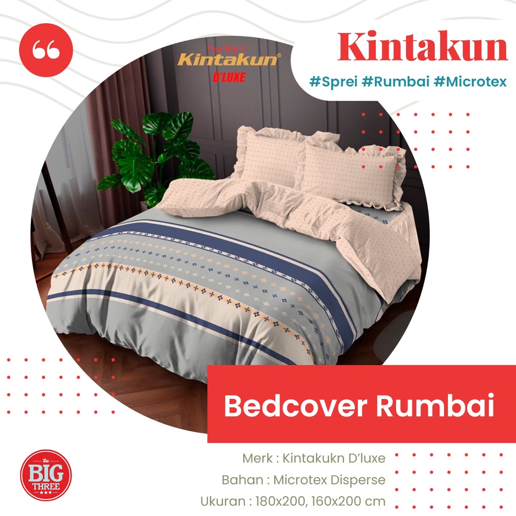 KINTAKUN Bedcover + Sprei Rumbai 180x200 / 160x200 - Candramawa Citra Damara Gemi Gian Gista Kirana Kartika Nurmala Rena Aalborg Unicorn Spongebob Puzzle Danielle Wana Lopika BC 180 160 RUMBAI TBT