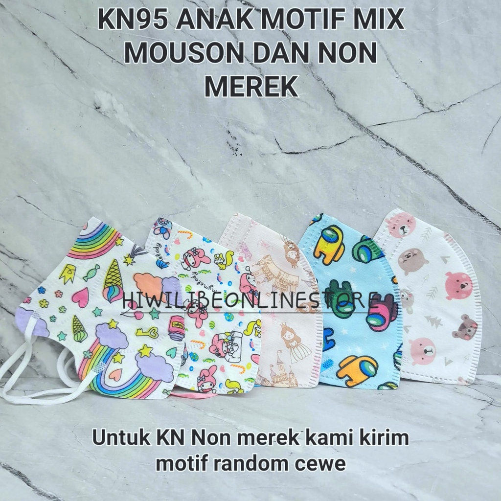 HWLB MASKER KN95 ANAK MOTIF isi 50