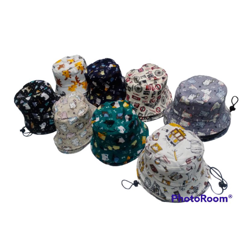 Grosir 10pcs Topi bucket anak motif