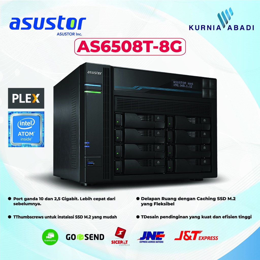 ASUSTOR AS6508T 8GB RAM 8-Bay NAS diskless Intel Denverton Quad-Core