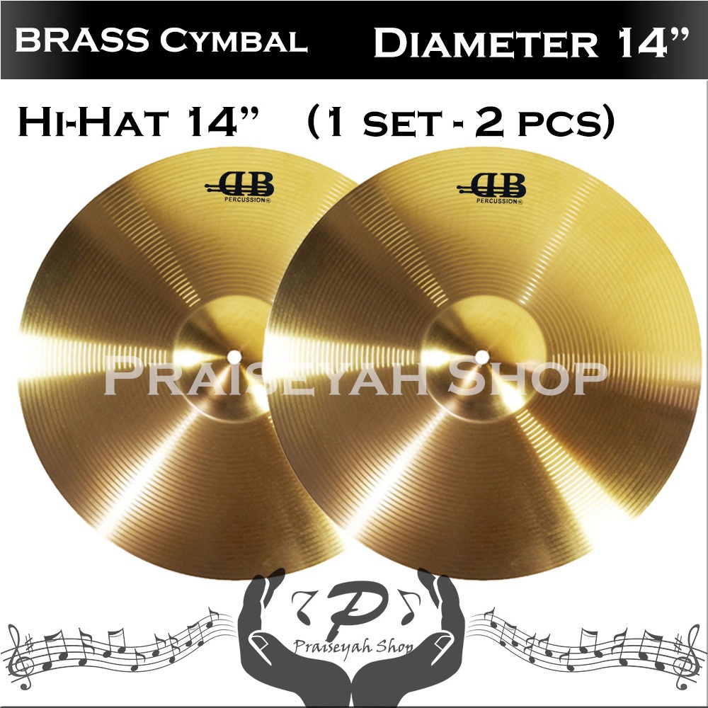 Cymbal HiHat Drum 14 inch Brass Hi Hat