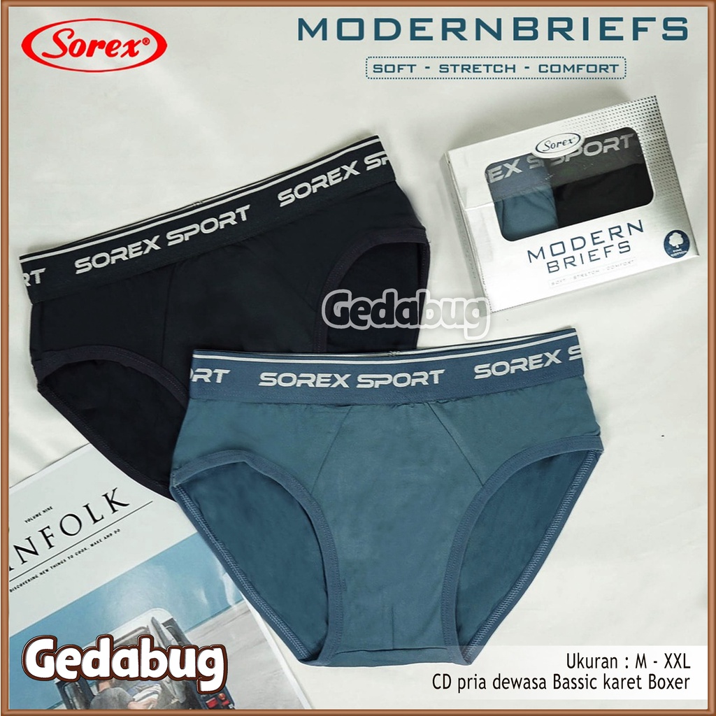 2 Pcs - CD Sorex M 3903 | Celana Dalam Pria Karet Boxer | Trendy &amp; Sporty Premium Quality