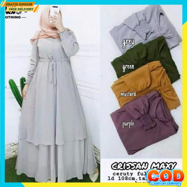 Baju Muslim Wanita Dewasa Gsmis Cewek Import Gamis Lebaran Bju Muslimah Perempuan Mewah Elegan Games