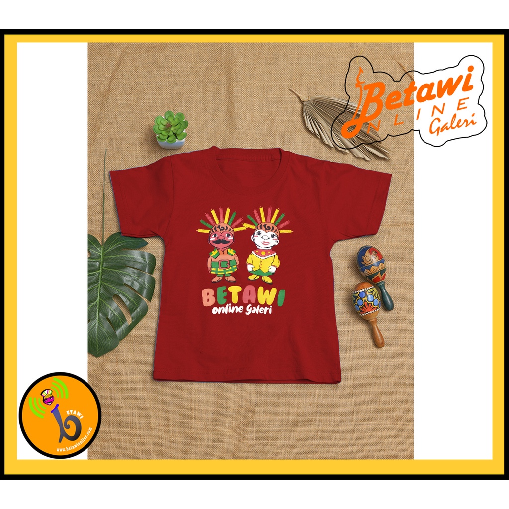 Kaos Anak motif Maskot Ondel Ondel / Kaos Ondel - Ondel Anak