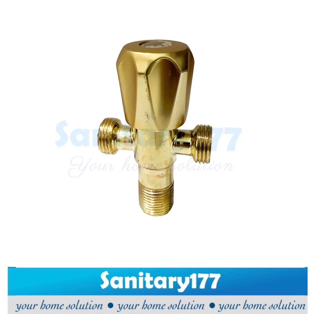 Stop kran shower single kuning minimalis GOLD- Keran air shower emas yellow unik uniq antik tap antique angle valvekloset closet