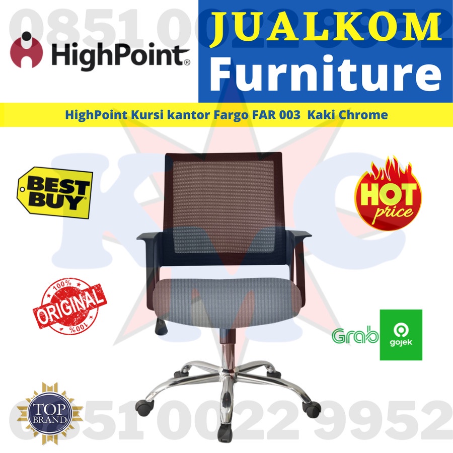 HighPoint Fargo FAR003 Kursi Kantor Kursi Kerja - KAKI CHROME