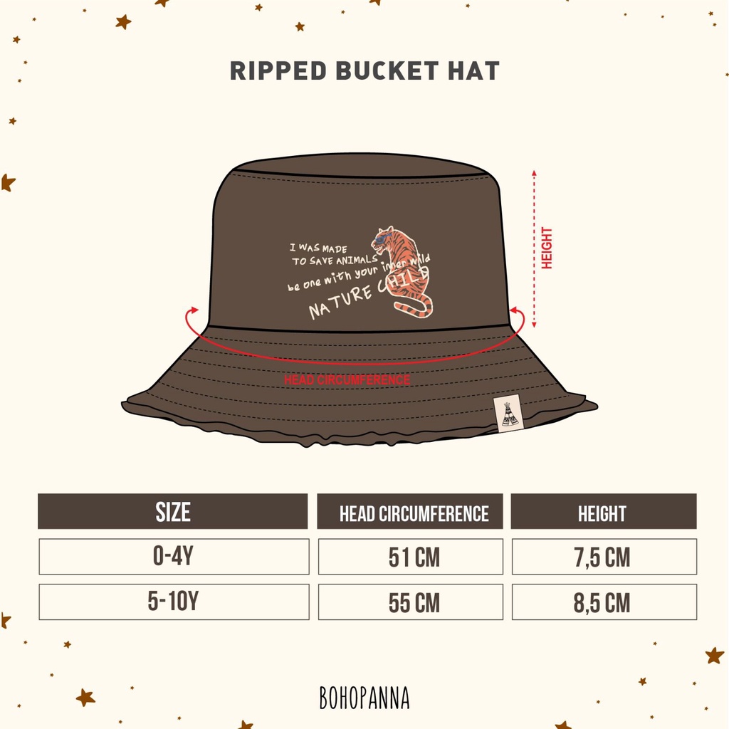 BOHOPANNA Emma Bucket Bucket Hat Paw Patrol Daze Lizzie Bucket Ripped Bucket Streetwear Anak Laki Laki Topi Bucket Anak dengan Tali