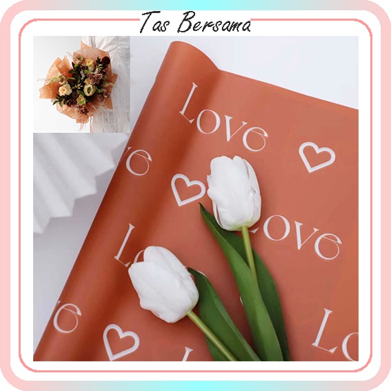 kertas bunga flower wrapping paper cellophane motif love romance KB6172