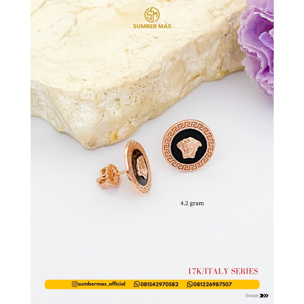 VRSCE SERIES BANGLE &amp; EARRINGS 17K ITALY SERIES - SUMBER MAS