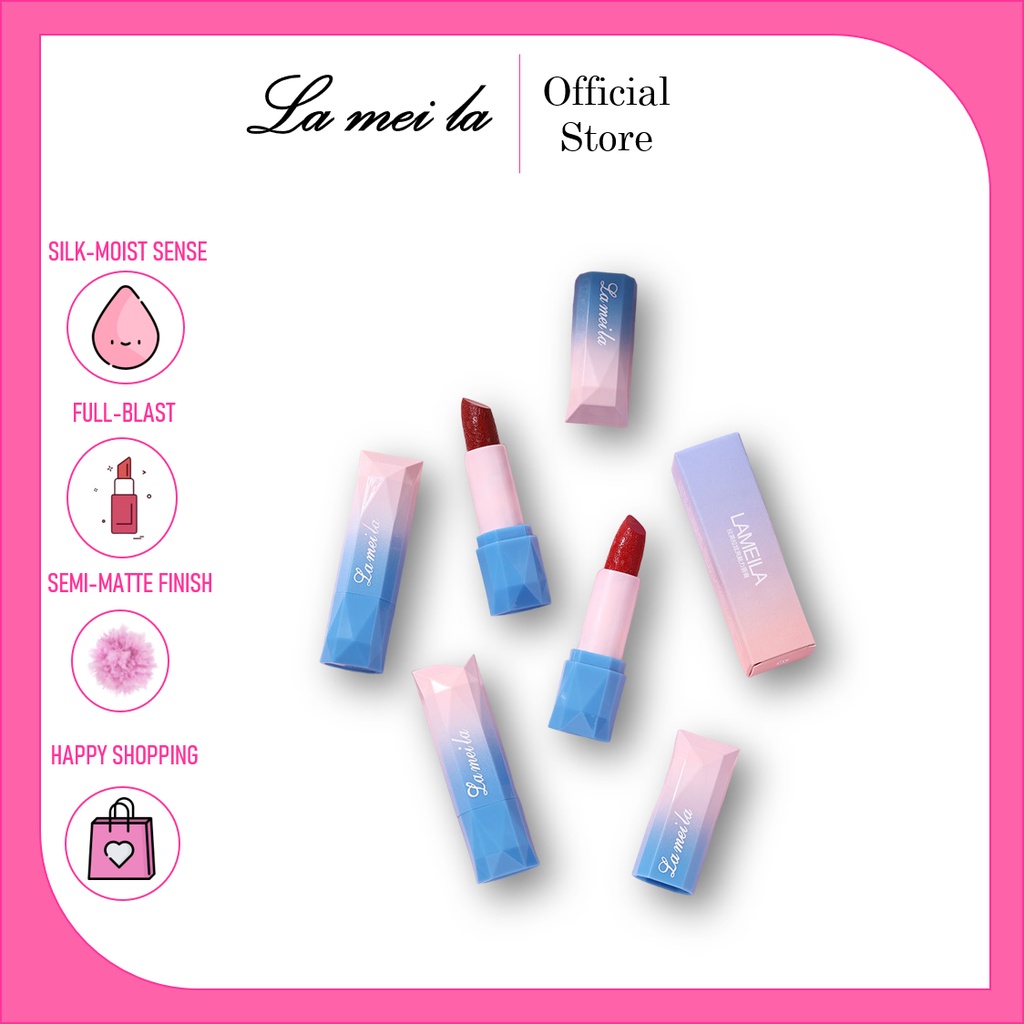 LAMEILA  LIPSTICK 4 Warna Melembabkan Dan Tahan Lama LM-2035