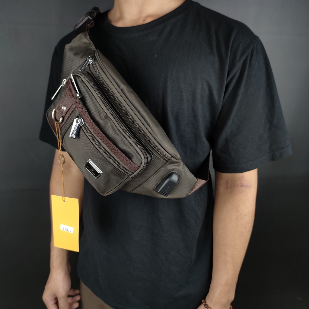 Polo Danny - Tas Pinggang Waistbag Nilon Premium Tas Pinggang Tas Selempang Bahu