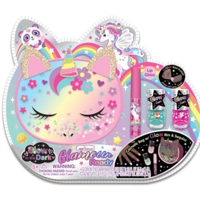 Kosmetik Set Anak HOT FOCUS - GLAMOUR READY Tas Kutek Lip Gloss Kitty