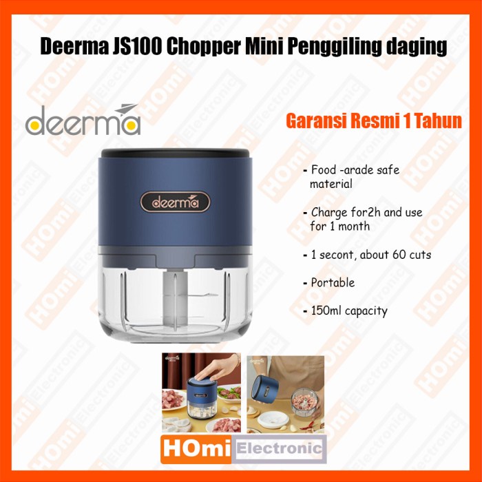 Terlaris [Garansi] Deerma Js100 / Js200 Garlic Chopper Mini Penggiling Daging