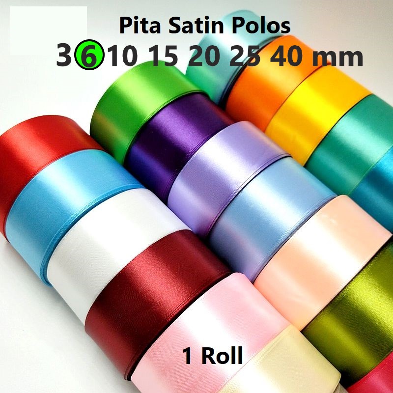 Pita Satin Polos 6mm Harga/Roll