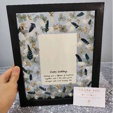 Floating frame 8R/frame natural/frame wedding/frame anniversary/bunga kering frame/buket bunga/rangk