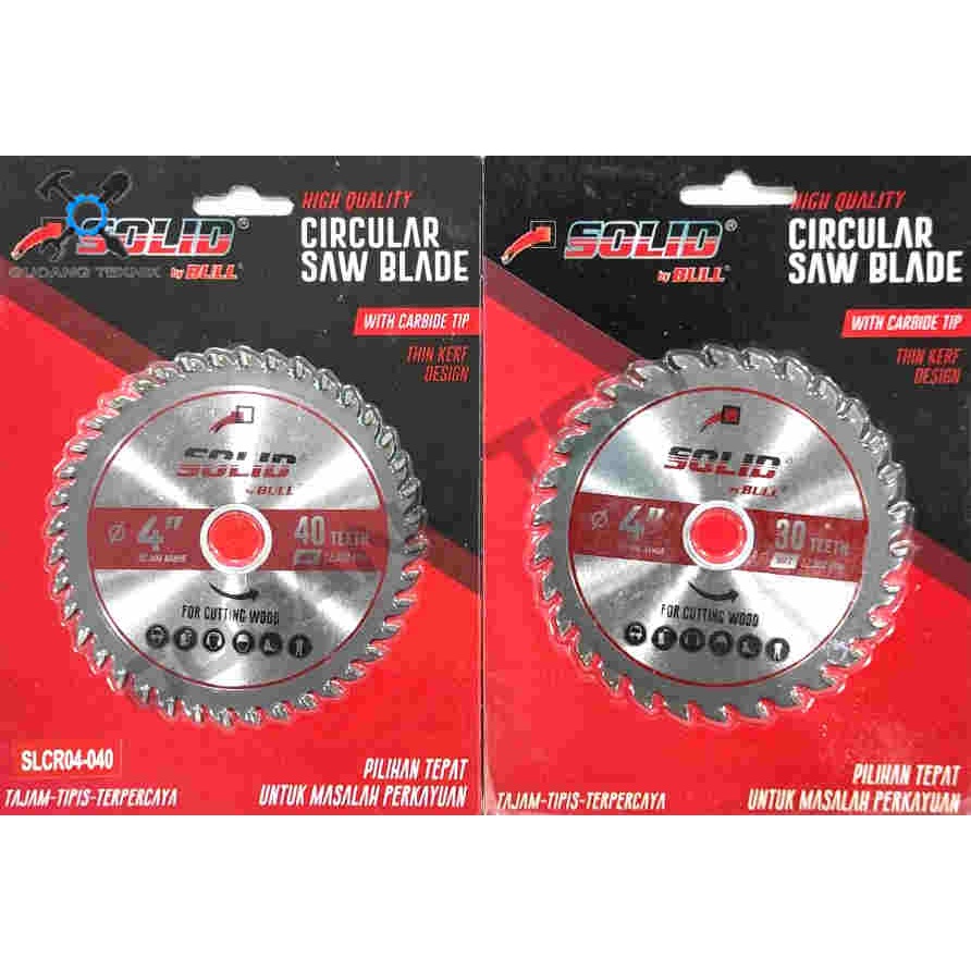 (SILVER) SOLID Mata Pisau Kayu Circular Saw 4&quot; 30T 40T 20mm TIPIS SILVER SOLID / Mata Gergaji Circle 4 Inch 30T 40T Circular Saw Blade 4x30T 4x40T