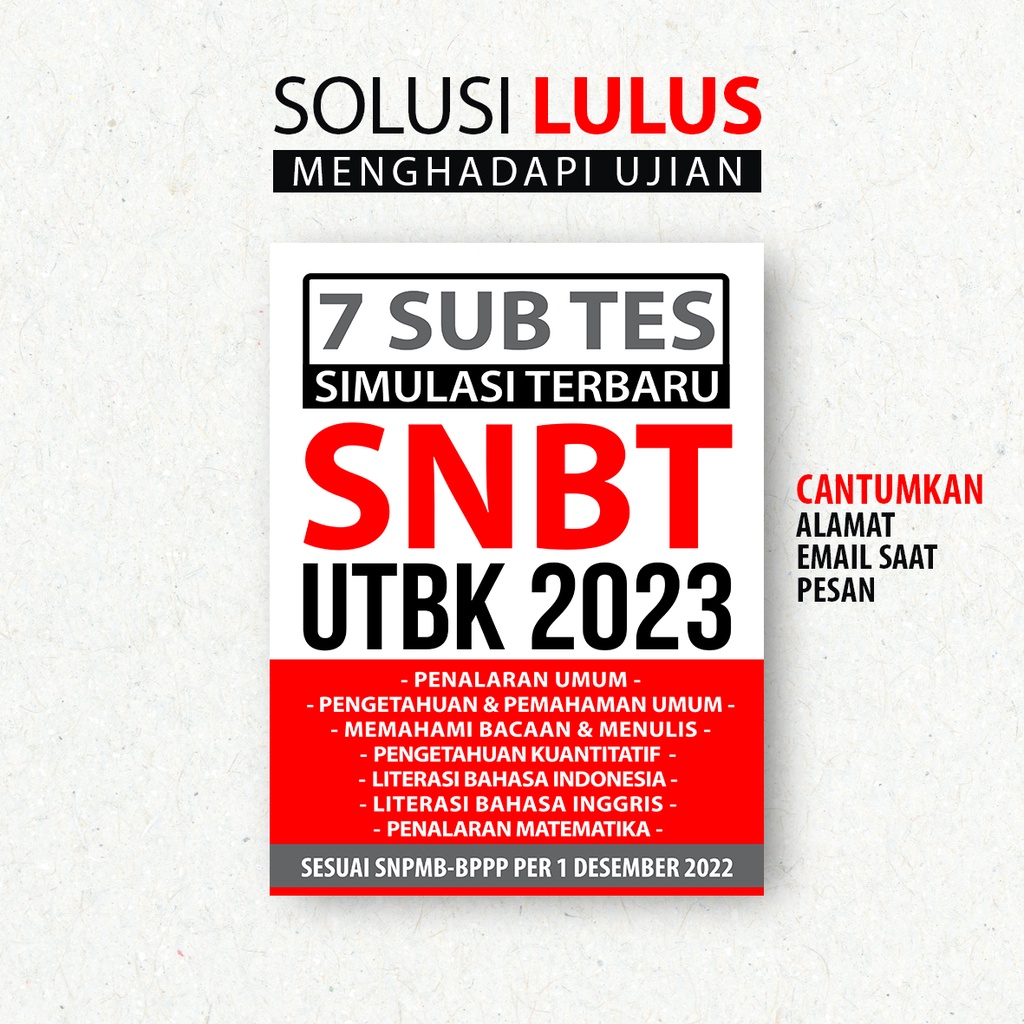 7 SUB TES SIMULASI TERBARU SNBT UTBK 2023