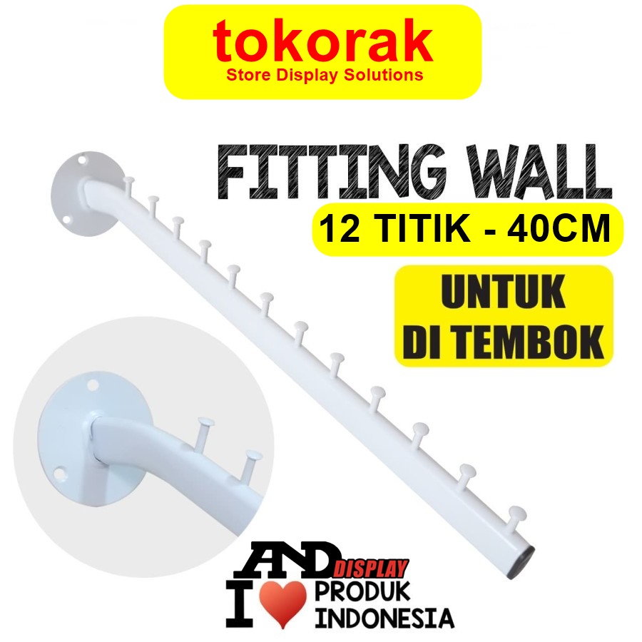 SULING BAJU DINDING FW 40 CM PUTIH 12 PIN GANTUNGAN HANGER ANDDISPLAY