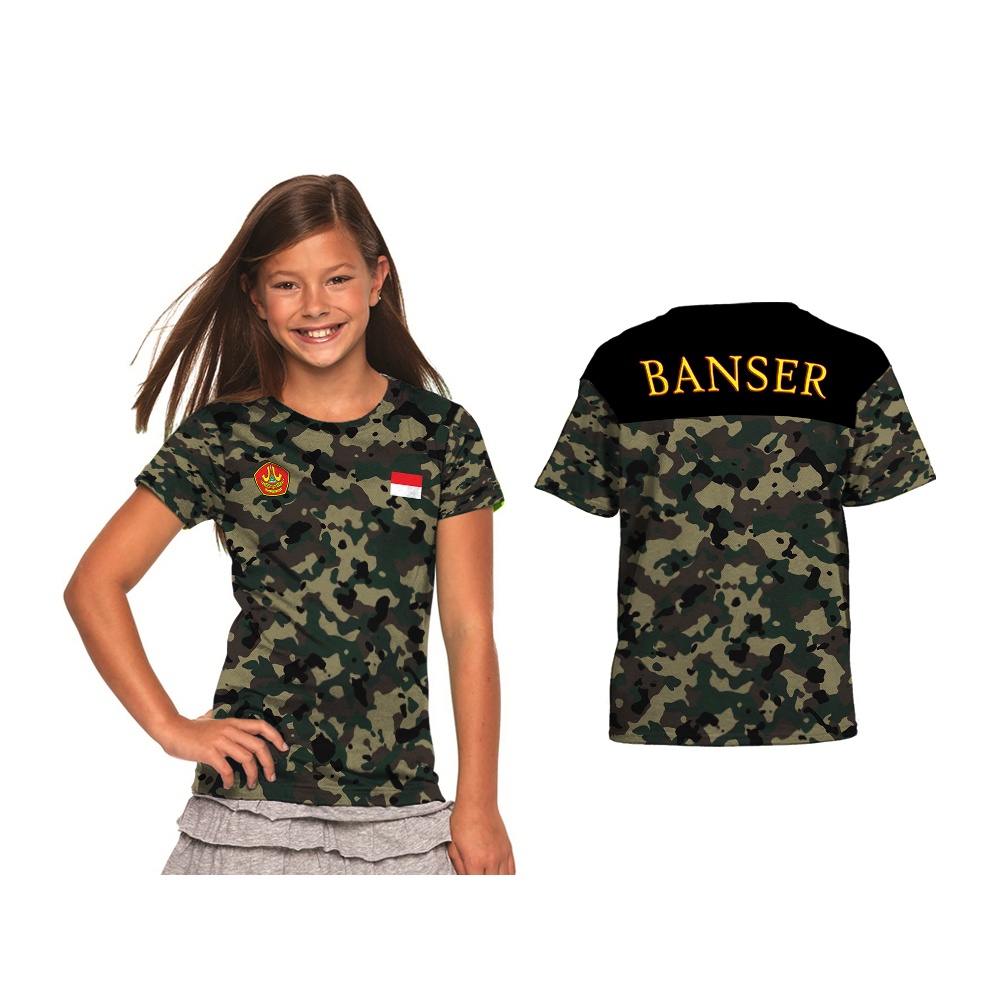 T-shirt wanita baju polo kaos banser art 2 anak/dewasa Fullprint 3D terbaru