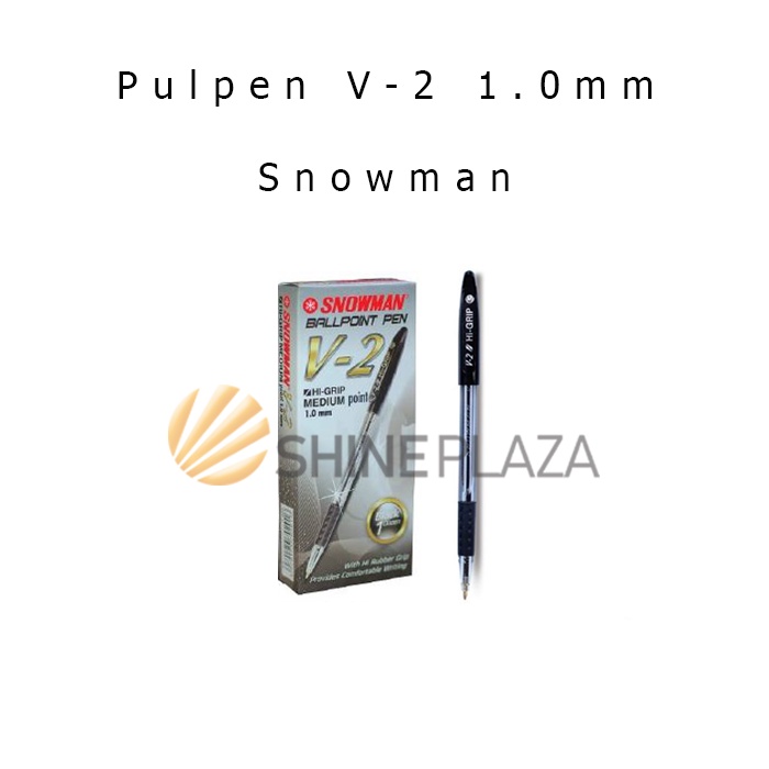 Pulpen Snowman V-2 Hitam 1.0mm - Pulpen Snowman V2 Hitam Medium