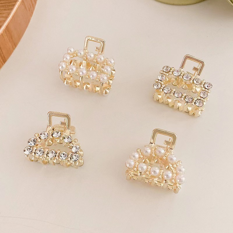 Jepit Rambut Alloy Korea Mini Jedai 2.5cm Mutiara /Jepit Rambut Poni - Jedai Mutiara Korea Jepit Salon Logam Warna Emas