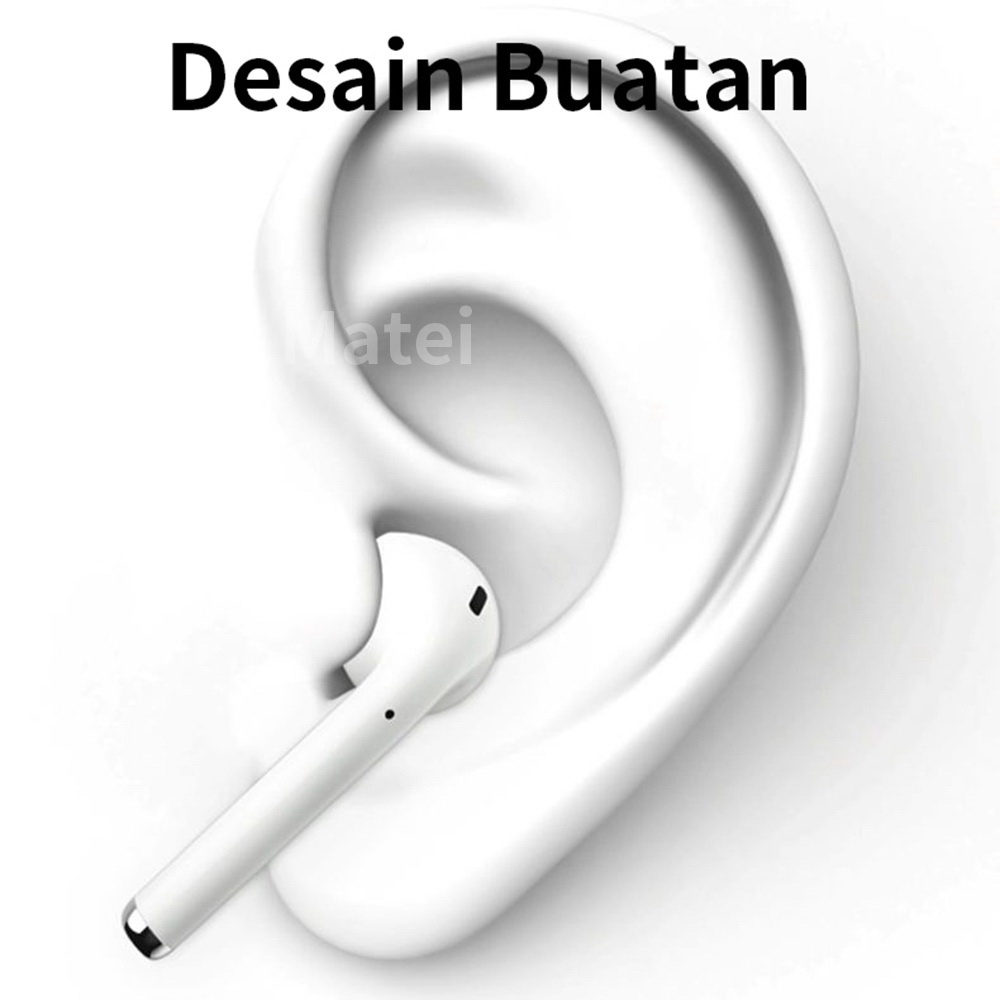 Matei Headset Bluetooth 5.0 Earphone TWS i12 Wireles Inpods Kartun Silicone Transparan Case doraemon