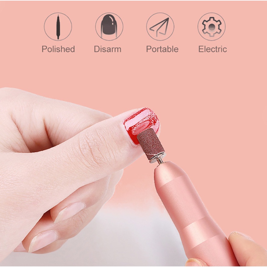 Set Mesin Bor Kuku Elektrik 20000 RPM Dengan USB Charging Untuk Manicure Pedicure