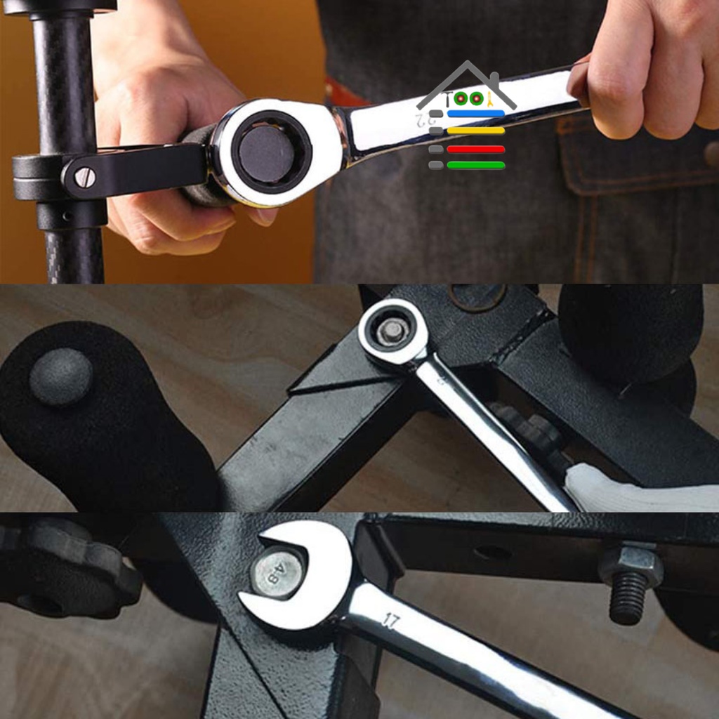 KUNCI RING PAS RATCHET KOMBINASI 180 DERAJAT WRENCH SPANNER 8 - 19 MM