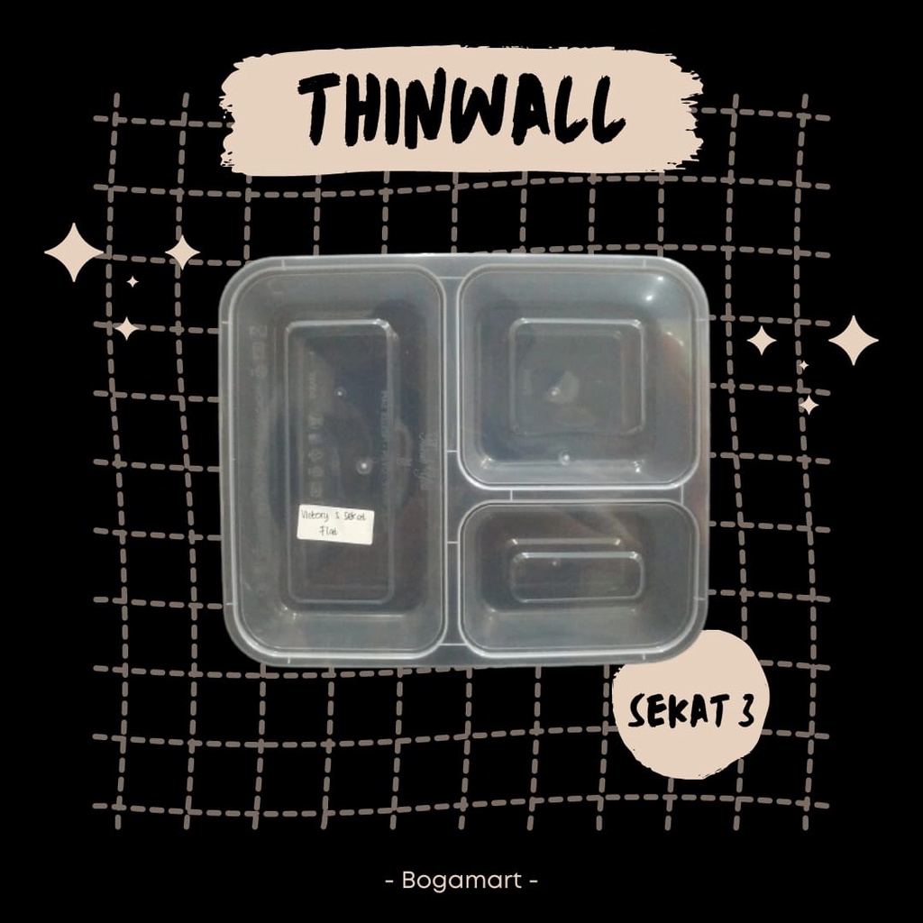 Thinwall Victory Sekat 3 / Thinwall Victory Bento / Thinwall Bento Sekat / Thinwall Sekat / Lunch Bo