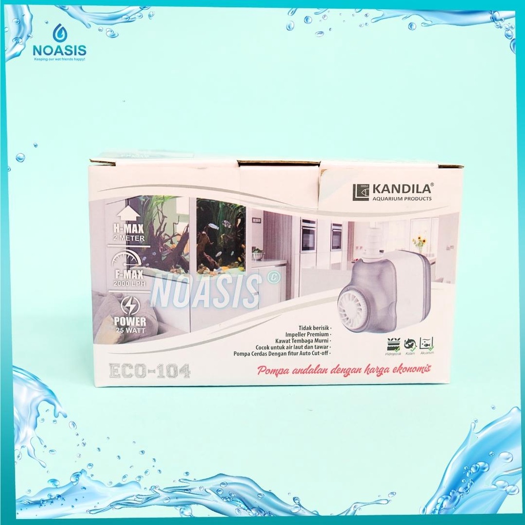 KANDILA ECO 104 Pompa Air Celup Aquarium Water Pump 25 W 2000 Lh