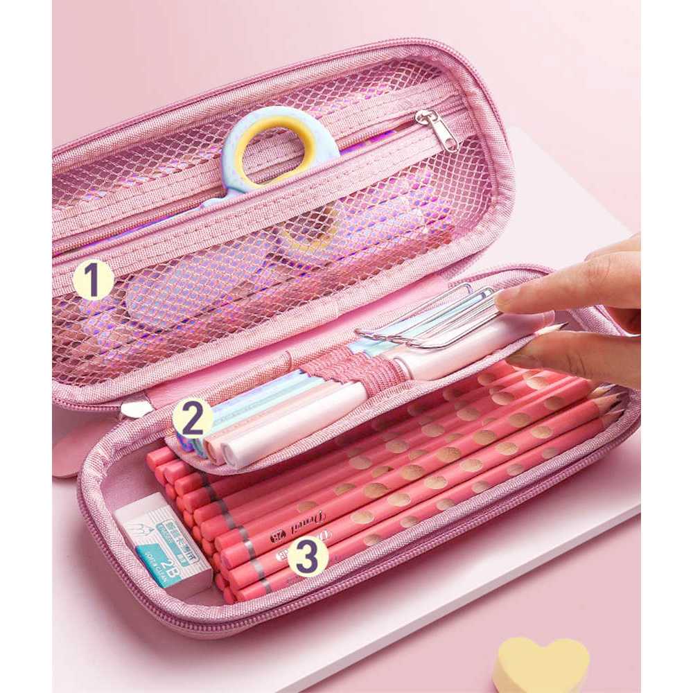 Tempat Pensil Anak Unicorn Pencil Case Pouch Stationery Tempat Penyimpanan Alat Tulis Banya Slot Resleting