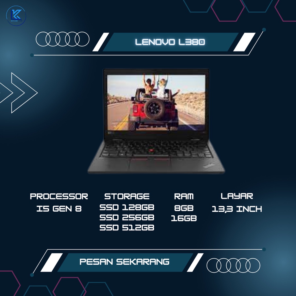 Laptop Lenovo Thinkpad L380 Core i5 Gen 8 Ram 8GB Ssd 256GB
