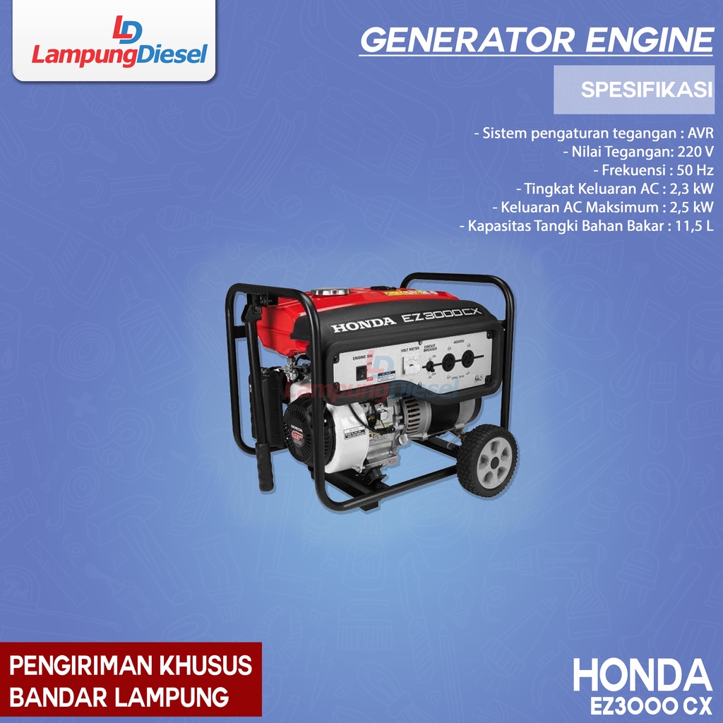 HONDA Genset EZ 3000 CX 2500 Watt Generator Bensin