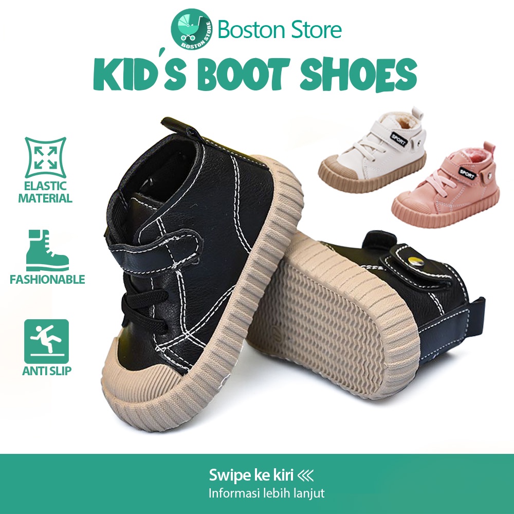 Bostonstore Sepatu Anak Boot Anti Licin Bahan Soft / prewalker boots bayi perempuan / Sepatu prewalker bayi perempuan / sepatu baby prewalker / sepatu bayi prewalker / Sepatu Boots Anak Prempuan / Sepatu Boots Anak / Sepatu Boots Anak Prempuan Import