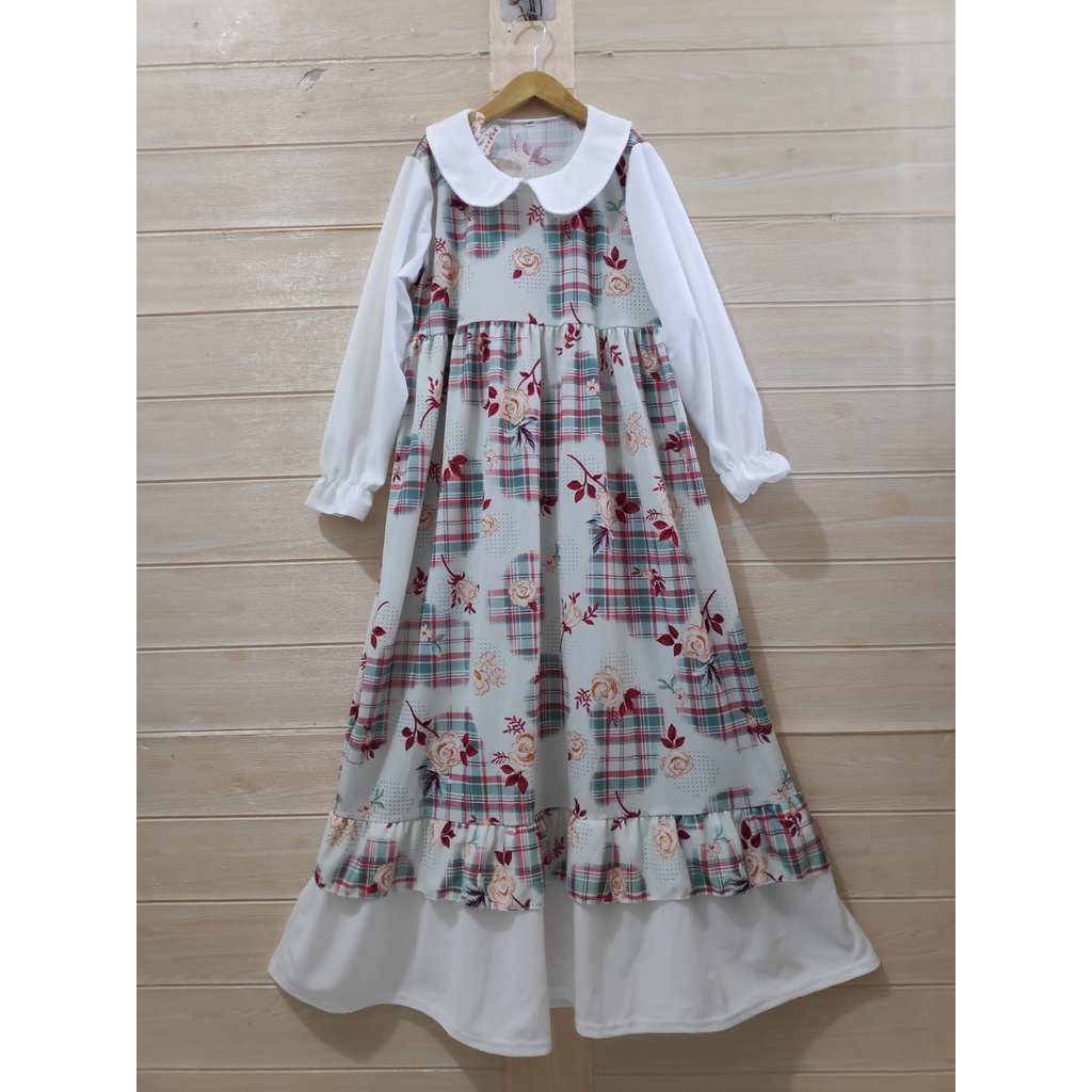 MOMOGI-GAMIS MAXI ANAK PEREMPUAN FLORAL FIONA / GAMIS KOREAN STYLE / VOXY PREMIUM / Usia 5-13thn