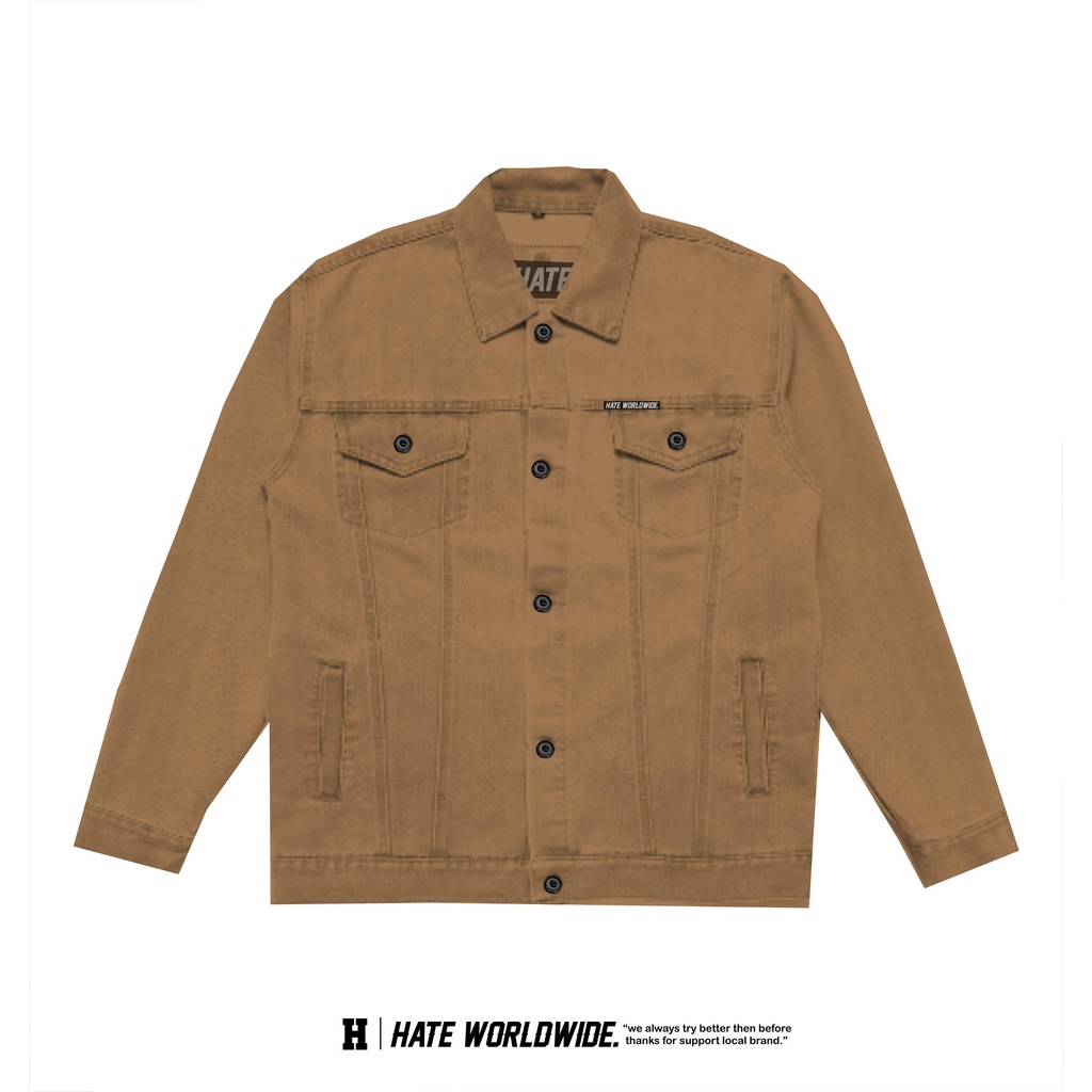 DENIM JAKET HATE WORLDWIDE BROWN CREAM