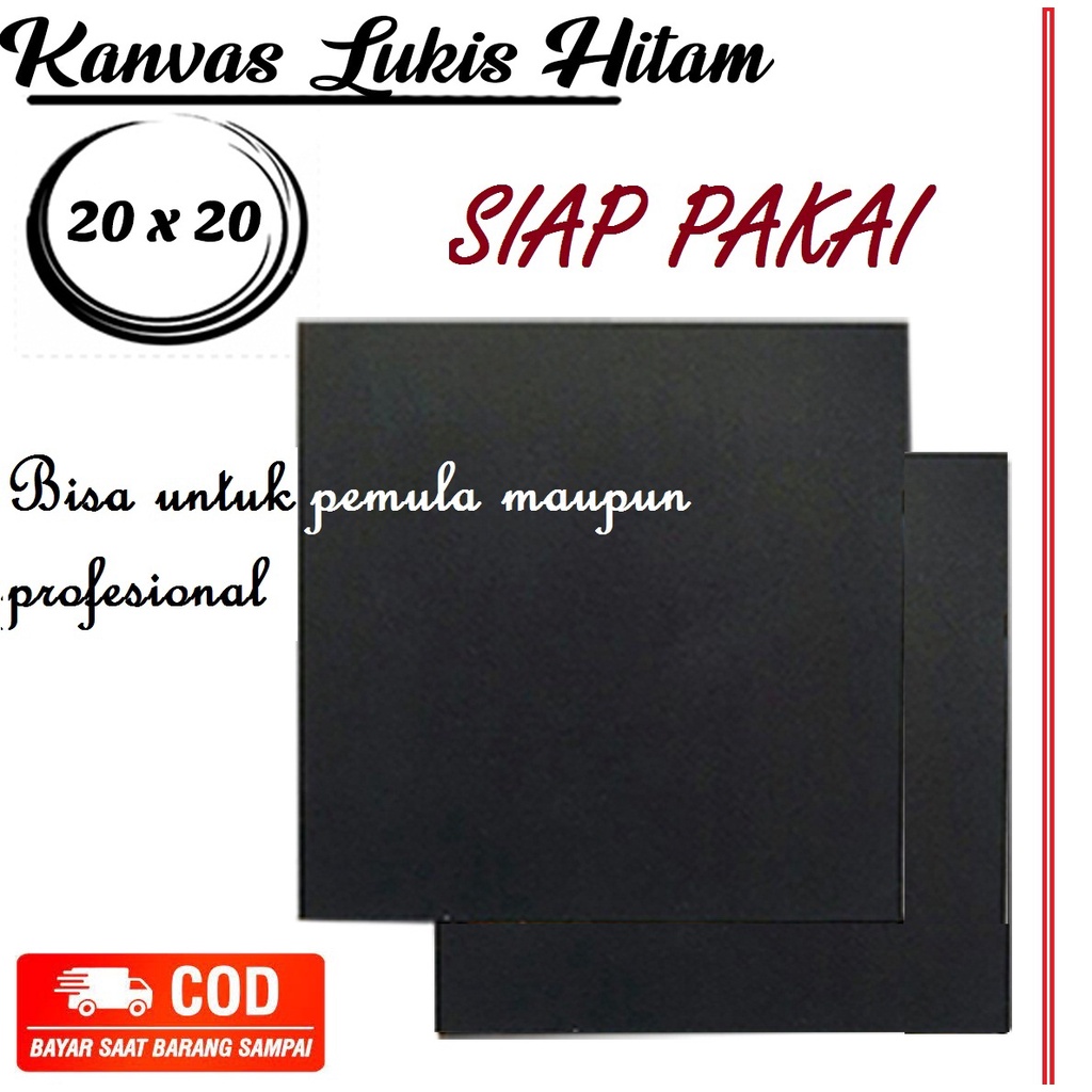 

KANVAS LUKIS HITAM / BLACK MURAH UKURAN 20X20 CM SIAP PAKAI