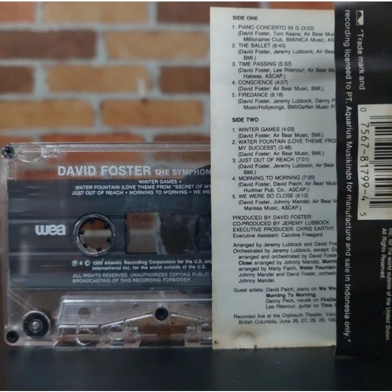 Kaset Pita David Foster-The Symphony Sessions