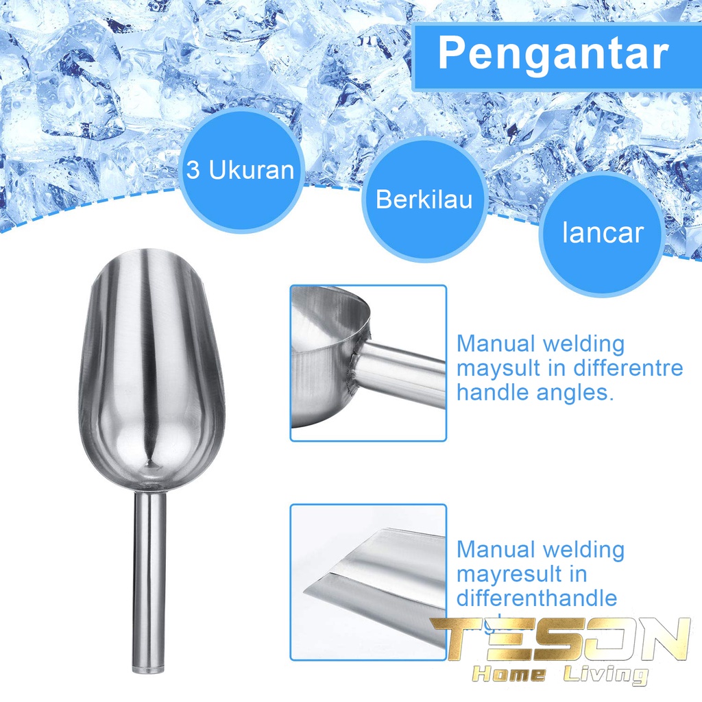 Sendok Sekop Es Batu Stainless Skop Serokan Beras Tepung Ice Scoop