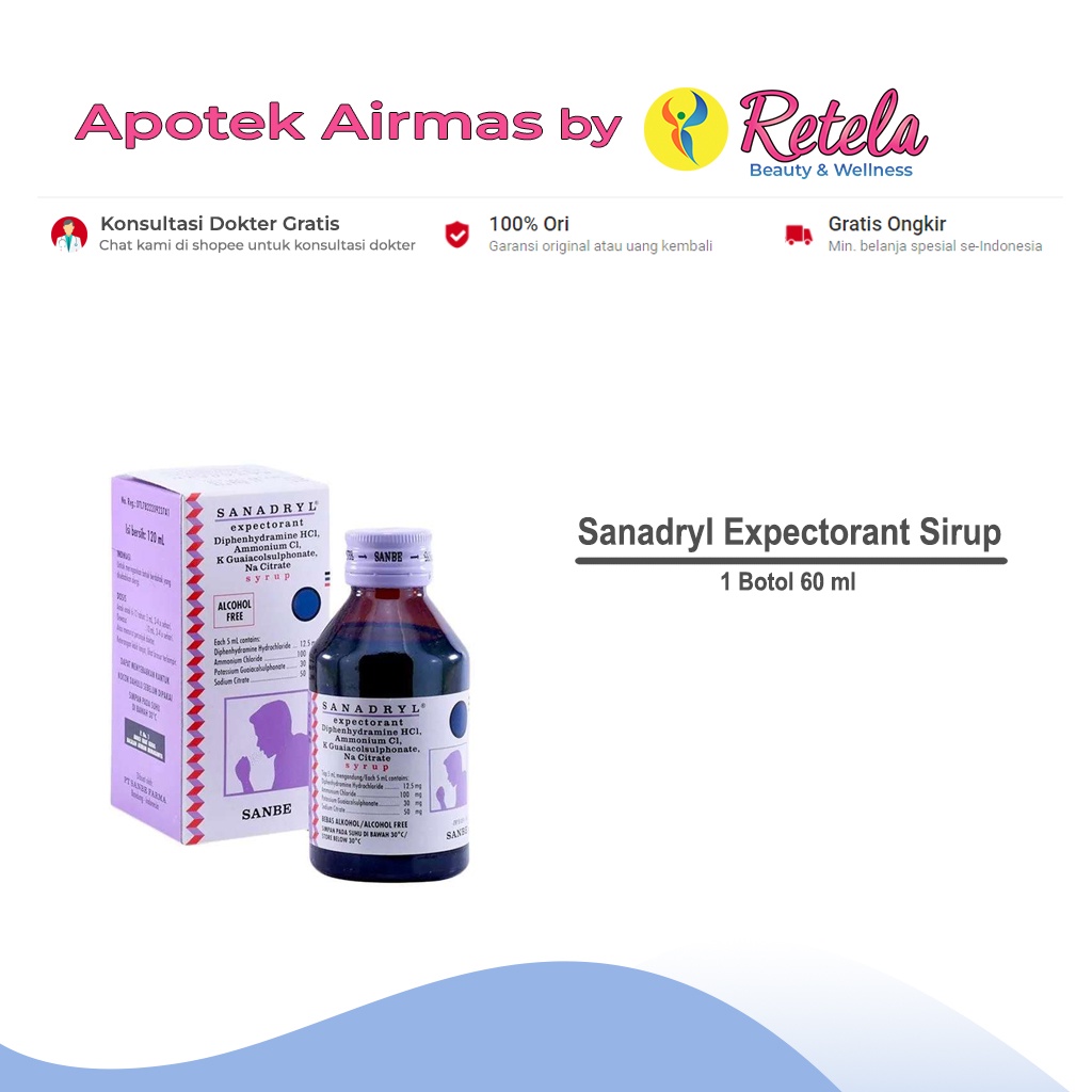 SANADRYL EXPECTORANT SYRUP 60ML