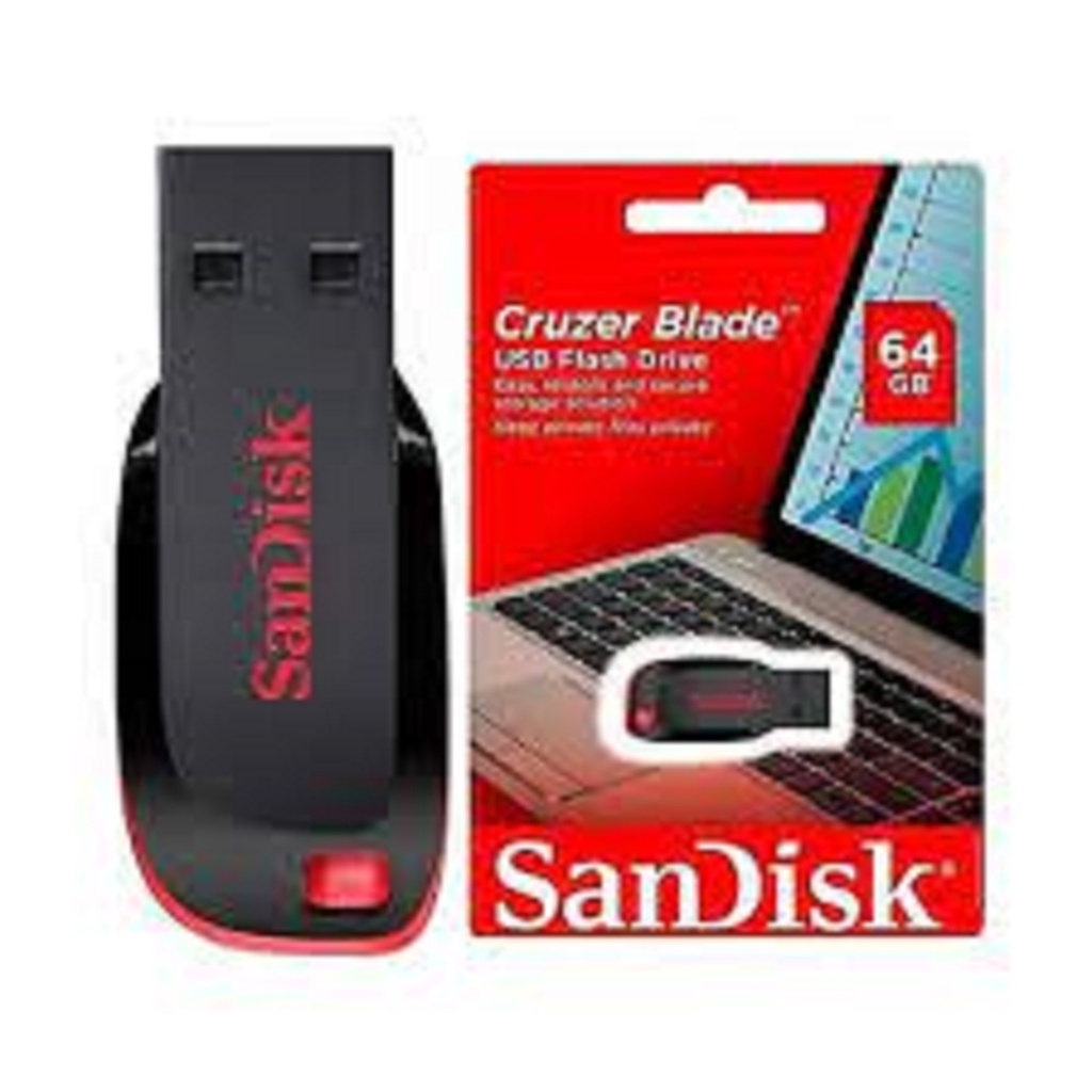 Flashdisk-USB Drive Sandisk Cruzer Blade Cz50 USB 2.0 Plug&amp;Play 4gb/8gb/16gb/32gb/64gb/128gb-USB Flashdisk Sandisk Cruzer Blade Cz50 USB Drive