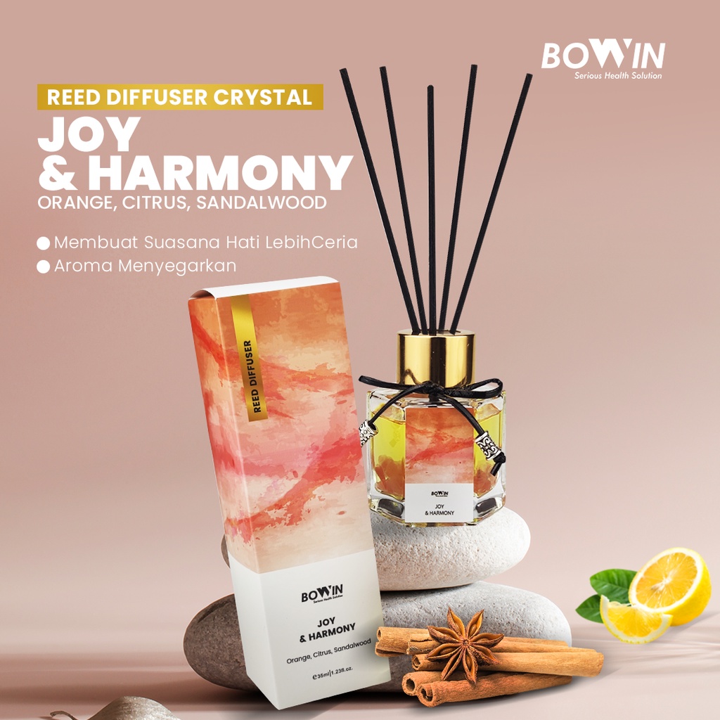 Bowin Reed Diffuser Crystal - Aromaterapi Pengharum Ruangan 100% Essential Oil