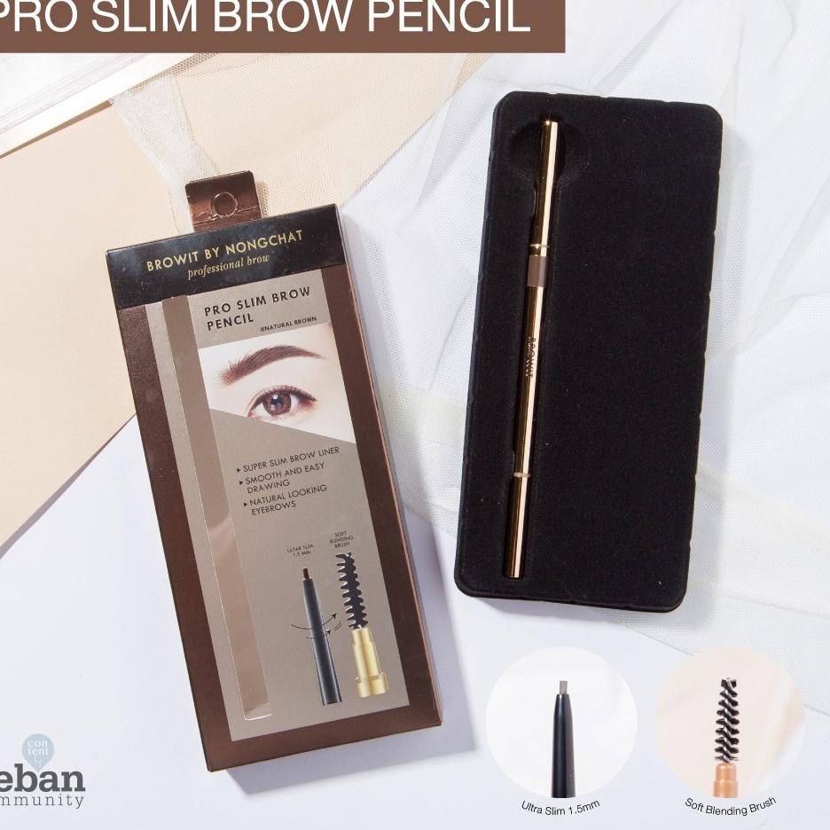 Promo Browit Pro Slim Brow Pencil By Nongchat | Pensil Alis by Nongchat Eyebrow Pencil
