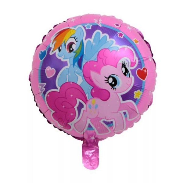 Balon Foil Bulat Gambar little ponyyy Pink 45 cm